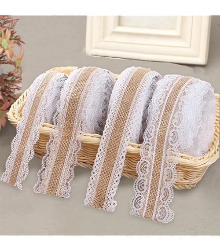 Aeromdale Lot De 4 Rouleaux De Ruban En Toile De Jute