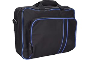 Annadue Tragetasche für PS5, Stoßfeste wasserdichte Reisetasche Hartschalenaufbewahrung für PS5, für Konsole, Controller, Spielkarten, HDMI-Kabel und Zubehör(Blau Schwarz)