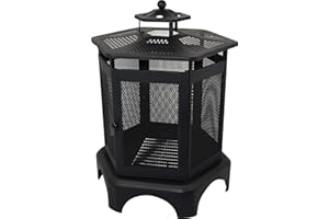 ‎ACTIVA Activa Feuerkorb I Hochwertige Feuerstelle Outdoor mit Funkenschutz I Feuerschale für EIN gemütliches Ambiente