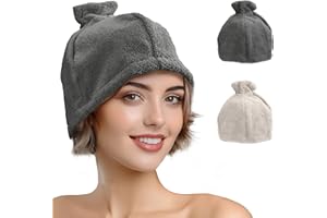 JEMIDI Cappello da Sauna - Cappello Sauna da Casa o SPA - Accessori Sauna Taglia Unica - Cappello Morbido in Spugna 100% Cotone - Unisex Grigio Scuro