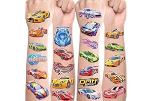 ‎KUGUJOM Cars Tattoos für Kinder,10 Blätter Auto Kindertattoos Hautfreundlich Set Tattoos zum Aufkleben Rennen,Mitgebsel Kindergeburtstag Geschenke Party Deko Cars Spielzeug Jungen