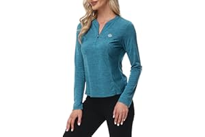 MoFiz Camisetas Manga Larga Mujer Top Deportivo Mujer Lightweight con Cremallera