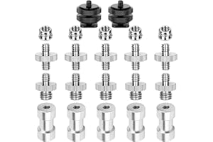 Camera Mount Screw,22PCS ChromLives Camera screw adapter 1/4 to 3/8 Tripod Screw Adapter,1/4 to 1/4 Screw,3/8-20 Converter Thread Screw Adapter,Camera Hot Shoe Mount Adapter to 1/4