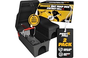 PEST-X PRO Pest X Pro Shadow Professional Rat Trap Box - 2X, Safe For Kids & Pets, Heavy Duty Rodent Trap Station, Reusable & Easy To Set For Indoors & Outdoors, Rat Traps That Kills Instantly
