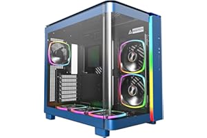 MONTECH King 95 Pro Dwukomorowa obudowa do gier ATX PC z wysokim przepływem powietrza, panele bez narzędzi, wytrzymałe zakrzywione szkło hartowane, sześć wstępnie zainstalowanych wentylatorów ARGB PWM