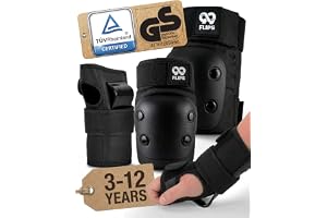 99FLIPS Inline Skateskydd för Barn Set 3-12 år [6-pack] - Skateboard, Skoter och Inline-Skridskoåkning - Knäskydd, Armbågssky