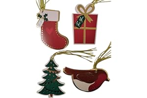 YLAB 20 étiquettes cadeaux de luxe en forme de Noël - Étiquettes cadeaux