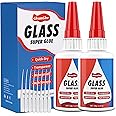 Glass Glue 35g x 2 Pack, Instant Ultra Strong Adhesive for Glass Repair Glass Bond - Waterproof, Clear, Adhesive for Glass, Acrylic, Glass Crafts, Mirror, Jewelry, Art, Crystal And More