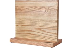 YOUSUNLONG Ceppo magnetico per coltelli - Supporto magnetico per coltelli - Super magnetico su entrambi i lati con legno naturale di Fraxinus - Portacoltelli da 10"