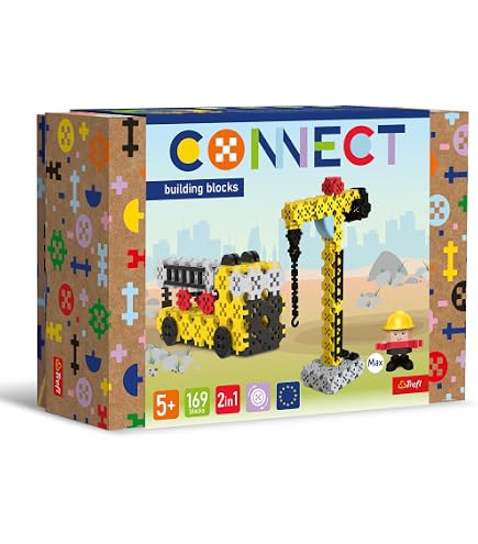 Connect Trefl Set Mattoncini 2 In 1 Camper / Macchinina - 116 Pezzi Con Personaggio Mia - Gioco Creativo Per Bambini 5+ Anni