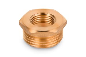 HYDROBIL Water Pipe Plumbing Fittings 1" BSP Male x 1/2" BSP Female Reducer Bushing, BSP Fittings, Brass Plumbing Joints and Connections, 10 Bar, Max. Temp. 95°C, BSP Connector