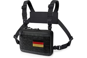 WYNEX Taktische Brusttasche von Laser Cut Design, Molle-Brusttasche Utility Recon Kit Tasche Taktischer Kampf Brustpackung Airsoft Vorderseite Brustkorb Tasche mit Aufnäher