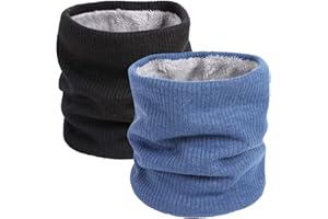HEEKPEK Cache-Cou Tricoté Hiver Pour Hommes Et Femmes Tour de Cou Écharpe Hiver Écharpe De Cercle Doublée En Polaire Neck Warmer pour Ski Moto