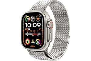 LULULOOK Milanese Armband Kompatibel mit Apple Watch Armband 49mm 45mm 44mm 42mm, Prämie Magnetisch Edelstahl Metall Mesh Armbänd für iWatch Ultra Series 9 8 7 6 SE 5 4 3 2 1 Herren Damen