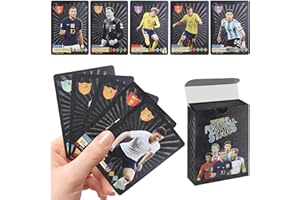 AINVLIYA 55 Stück Fußball Karten, 2023/2024 Fussball Karten Fußballkarten, Fussball Sammelkarten Fußballkarten Saison, Fussballkarten Champions League 23/24 für Fans Kinder Teenager Erwachsene (Schwarz)