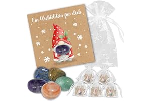 GLUCKGESCHENK 5 Wichtelgeschenk Glückssteine(1-3 cm), Nikolaus Geschenke Weihnachtsgeschenke für Kinder, Wichtelstein Wichtel Zubehör, Kleine Geschenke für Adventskalender Kinder, Give Aways Weihnachten Mitbringsel