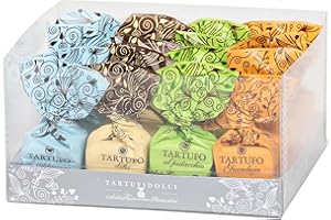 DELIANO GENUSS UND GUT! Deliano Schokoladentrüffel aus Italien Tartufi dolci Mixed Sweet Truffles Box von Antica Torroneria Schokoladentrüffel gemischt 16er Set 220 g
