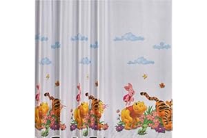 POLAND Tenda in voile con motivo Winnie The Pooh, rifinita con nastro antirughe (75 cm, 150)
