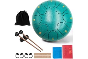 TAECHALINGO Rain Drum, 8 notes de 15,2 cm, tambour de pluie, tambour de pluie, tambour de pluie, tambour de pluie, tambour de pluie, tambour à main avec maillet, instruments de percussion (8 tons de 15,24 cm)