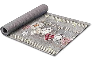 HomeLife Tappeto Cucina Antiscivolo Lavabile in Vinile 52X200 Made in Italy | Passatoia Antimacchia in PVC Interni ed Esterni Stampa Digitale Cuori e Fiori | Tappeti Runner Lungo in Gomma [200 cm]