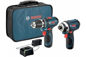 BOSCH CLPK22-120 12V Max Cordless 2-Tool Combo Kit with 3/8 in. Drill/Driver, 1/4 in. Impact Driver, (2) 2 Ah Batteries, Charger and Case