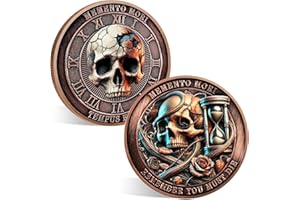 ACGZQY Moneta Memento Mori – Moneta Memento Vivere Moneta Stoica EDC Challenge Coin (E)