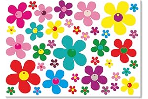 beihaasnatuerlich® 40 Blumenaufkleber Prilblumen Aufkleber Set Blumen für Küche, Bad, Auto, Fahrrad, Koffer, Laptop, Handy, Bobbycar, Roller, wasserfeste Sticker outdoor (Bunt)