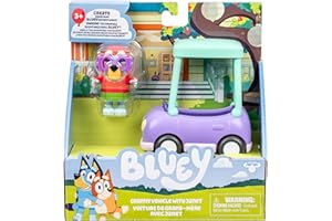 Bluey Basic Babcia Maluch Zabawka Samochód, 7,6 cm przegubowa zabawka Janet dla dzieci, wciągające zabawki samochodowe dla małych dzieci w wieku od 3 lat