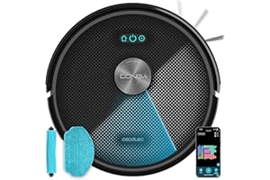 Cecotec Robot Aspirador Conga M70 Genesis. Navegación Láser, Motor Ungravity con 20000Pa, Aspira, Barre, Friega y Pasa la Mopa, Cepillo de Silicona, Doble Depósito, App 3.0, Cubre hasta 180m²
