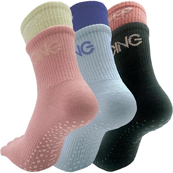 CoziSox 2 paar yogasokken antislip dames vijf tenen open teen pilatesokken met siliconen grips ademend katoen voor yoga barre ballet fitness 35-42, Grijs, One size