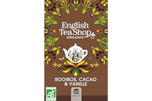 English Tea Shop - Rooibos vanille et cacao bio - Infusion bio sans théine - Boîte de 20 sachets