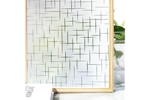 ‎HOMEIN Homein Fensterfolie Blickdicht Sichtschutzfolie Fenster Milchglasfolie Kreuz 44,5x200cm, Selbstklebend Selbsthaftend Klebefolie Glasfolie für Bad, Duschkabine & Glastüren mit Sichtschutz Blickschutz