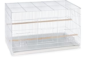 PH PREVUE HENDRYX Prevue Pet Products Flight Cage Metal Steel Bird Crate, Multi-Bird Home Stackable Cage for Birds, Home Crate for Extra-Small Pet Parakeets, Finches, and More, White