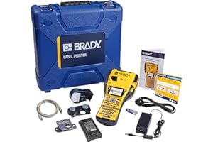 Brady M410 Portable Label Printer Kit - Industrial Labelling Machine for Harsh Environment Labels - High-Performance Adhesive - incl. Case, Battery, UK Power Cord and Label Cartridge - replaces BMP41