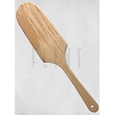 G&uuml;rgen ağacı el yapımı tahta ahşap spatula mutfak yemek servis kaşığı &ccedil;evirge&ccedil; 37 cm