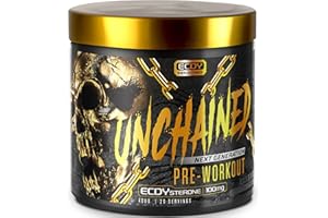 ‎UNCHAINED UNCHAINED Pre Workout Booster mit Koffein | 400 g | Fitness Booster mit L-Arginin, L-Citrulin-Malat & Beta-Alanin | Preworkout booster für 100% Fokus, Pump & Energy | Black Berries