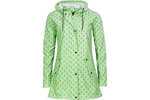 mh michael heinen Damen Regenjacke Borkum, Friesennerz, Anker-Motiv, Regenparka mit Kapuze, Regenmantel wasserdicht, Winddicht