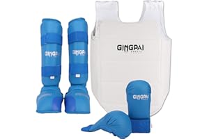 GINGPAI BOXING GINGPAI Ensemble de karaté 3 en 1 approuvés par la WKF, gants de karaté, protège-tibias, protège-tibias pour enfants, hommes et femmes