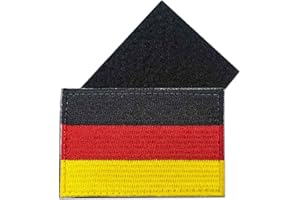 A TODA LECHE Patches con Bandiera Tedesca e Chiusura in Velkro per Zaini - 100% Ricamati - Bandiere e Paesi d'Europa - Patches Militari Tedeschi - 75 x 50 mm