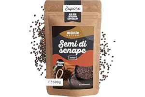 Semi di Senape Monte Nativo (500g) - Senape in Grani - Semi di Senape - Aromatica per la Cucina - Per Condimenti, Salse, Dip - Senape nera - Spezie di alta qualità