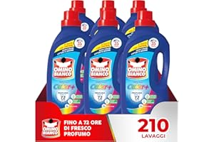 Omino Bianco - Detersivo Lavatrice Liquido Color+, 210 Lavaggi, Specifico per Capi Colorati, Tecnologia Salva i Colori e Cattura il Grigiore, 1400 ml x 6 Confezioni