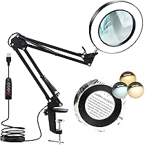 Lente D'Ingrandimento Con Luce LED - 10x, 3 Modalità Colore, Con Morsetto, Per Lettura E Lavori Di Precisione - Foto 7