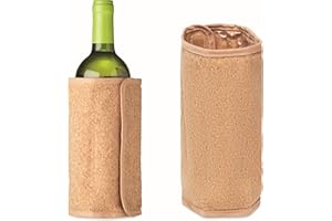 NOTRASH2003 Lot de 2 manchons de refroidissement en liège pour bouteilles - Refroidisseur de vin - Réutilisables - Pour l'extérieur