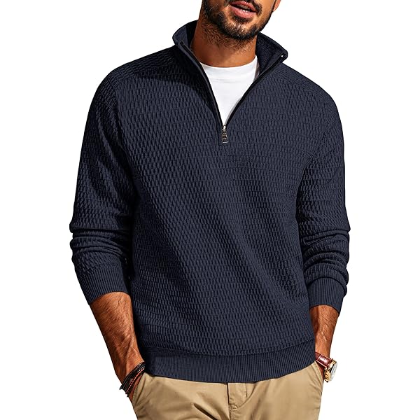 PJ PAUL JONES Maglione Da Uomo Con Cerniera A Un Quarto Di