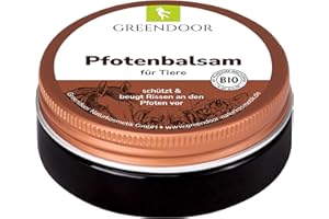 GREENDOOR natürlicher Bio Pfotenbalsam für weiche Pfoten 50ml, vegane Pfotenpflege beugt Rissen vor, schützt vor Umwelteinflüssen, bei Hitze Kälte Nässe Schnee (Pfotenbalsam 50ml)