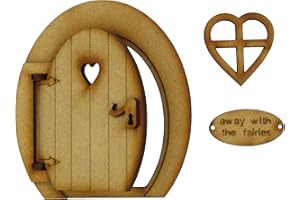 ALCHEMY ENGRAVING Kleine magische Öffnung Fairy Tür. Runde dreidimensionale Fairy Tür. Hölzerne Selbstmontage Handwerkskit