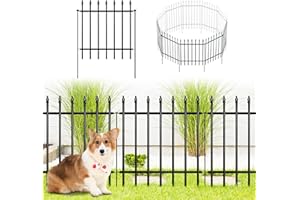 ARIFARO Decorative Metal Garden Fence 61cm high x 61cm Wide 5 Pack, Animal Barrier for Dog Pet, Border Garden Fencing for Outdoor Patio Lawn Yard Flower Bed