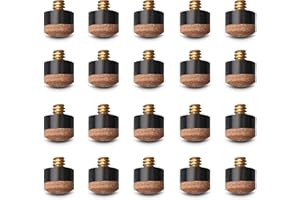 CZ Store Puntas de Taco de Billar |Juego de 20|✮✮GARANTÍA DE por Vida✮✮- Tornillos, Virola de Cuero, Caja de Almacenamiento - Accesorios para Cañas y Tacos de Pool y Snooker