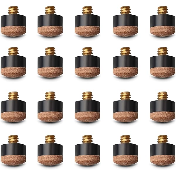 Lot De 20 Queues De Billard 13 Mm - Embouts De Rechange Pour Billard Américain, Facile à Installer, Contrôle Optimal