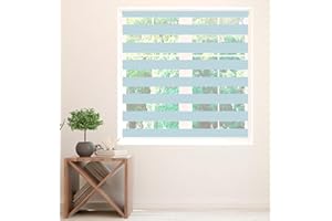 ZEBRA BLINDS Zebra Blind - Day and Night Roller Blinds for Living Room, Kitchen, Bedroom, Bathroom, Durable Fabric, Easy to Clean, 155 cm Drop (Blue, 115cm Width)